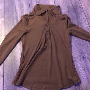 SHEIN brown long sleeve with buttons